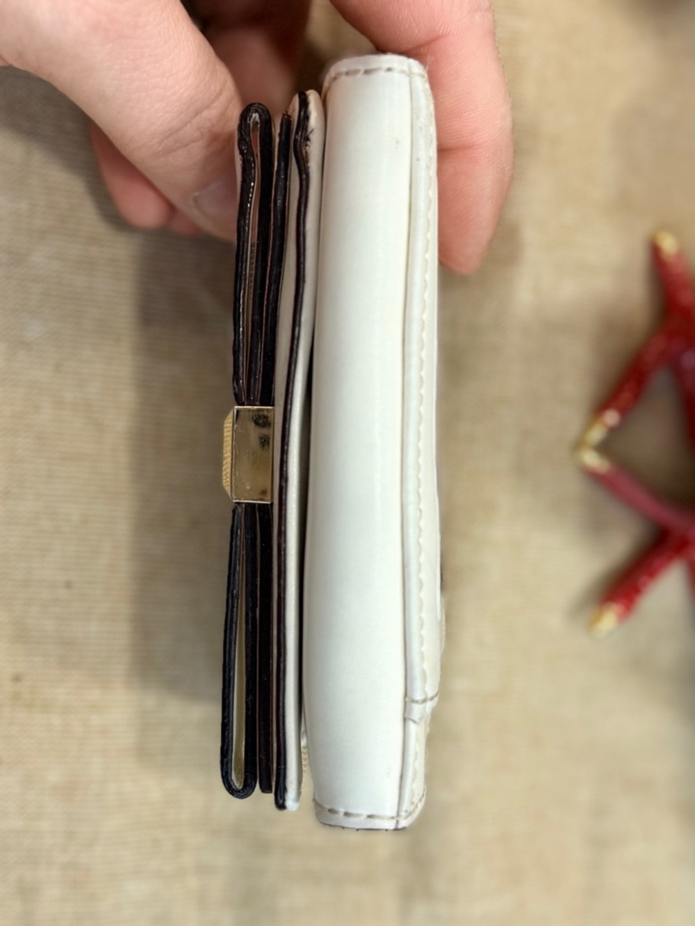 kate spade Cream Leather Small Bow-Accent Wallet - Picture 4 of 14
